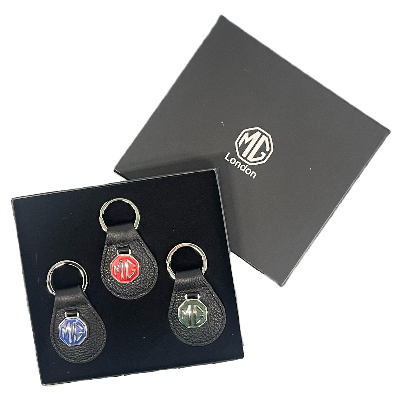 Set of MG Leather Key Chains-Blue&Green&Red